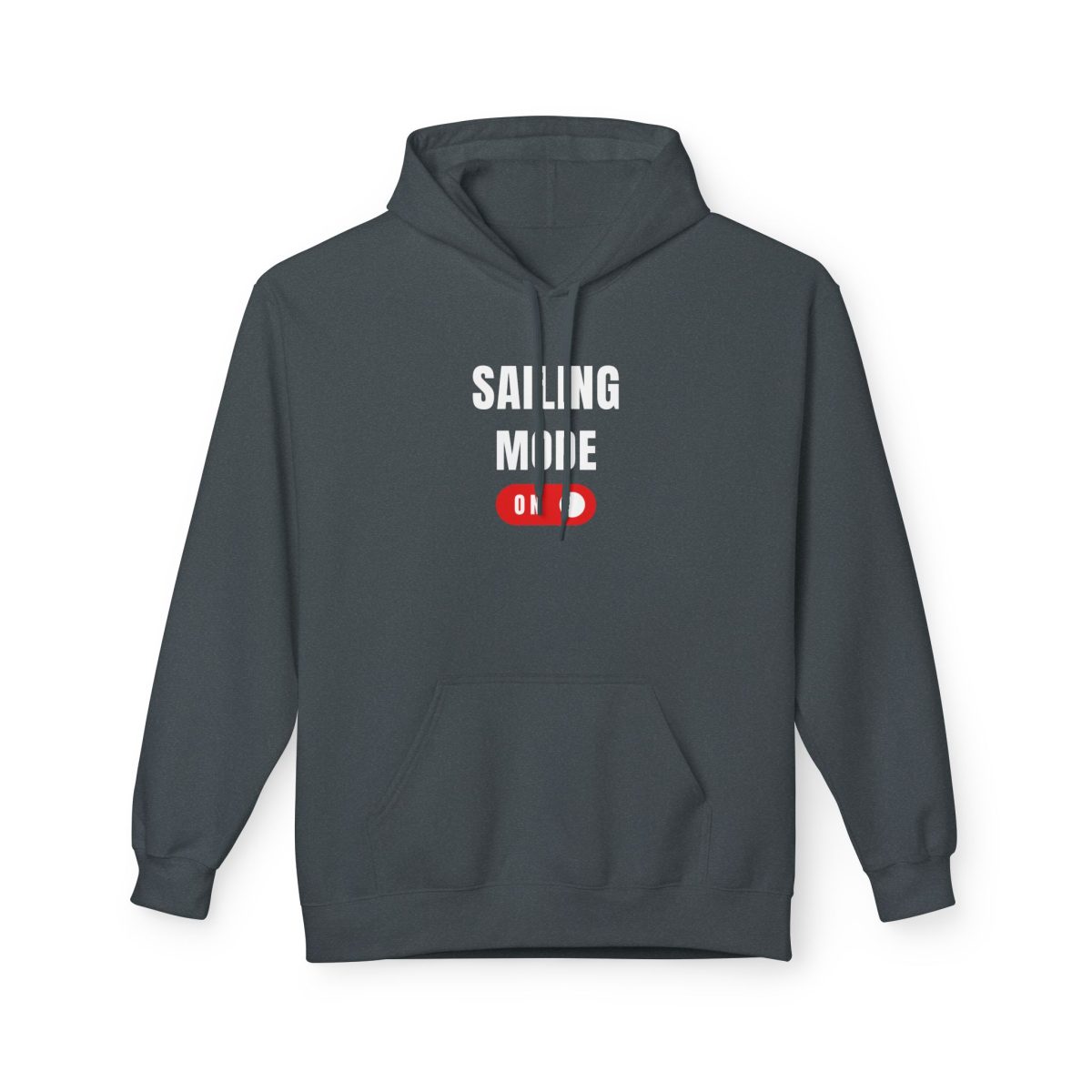 Sailing Mode ON front dark grey minimalist print sailing hoodie for urban sea lovers