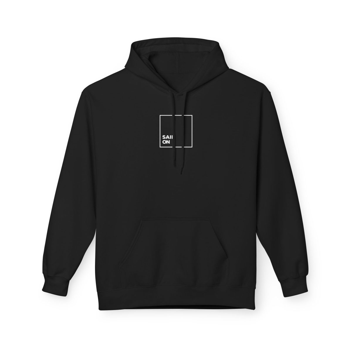 Sail On front black minimalist print sailing hoodie for urban sea lovers
