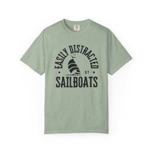 Olive Easily Distracted by Sailboats T-Shirt