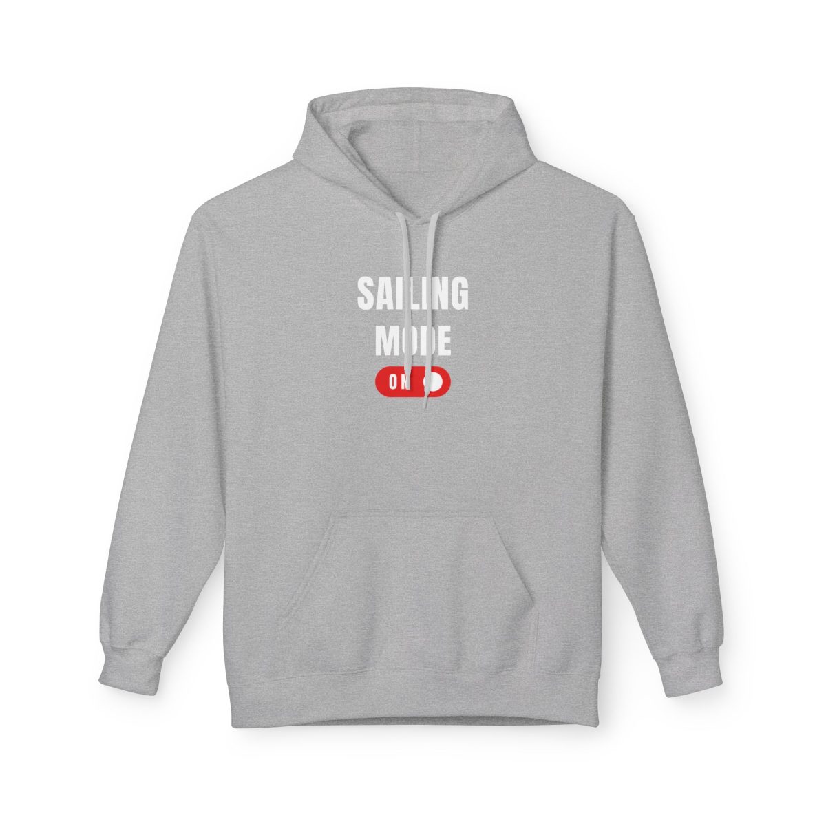 Sailing Mode ON front light grey minimalist print sailing hoodie for urban sea lovers