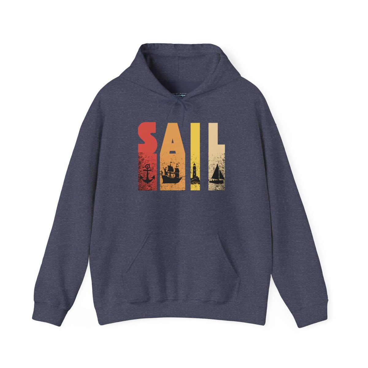 Sail dark grey nautical hoodie for urban sea lovers