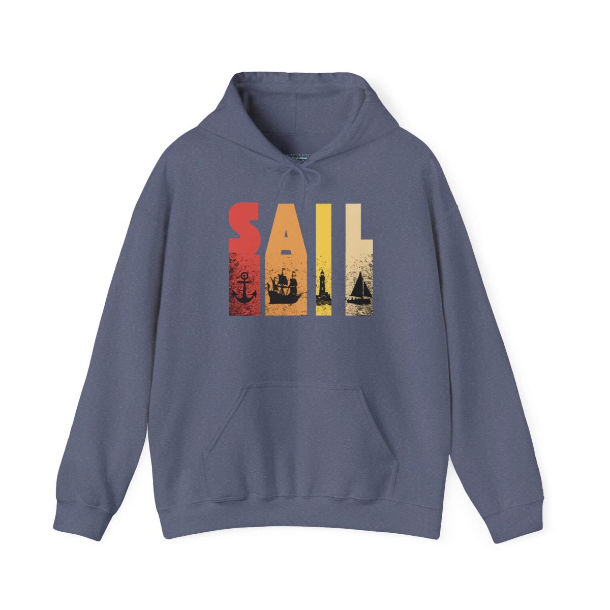 Sail grey nautical hoodie for urban sea lovers