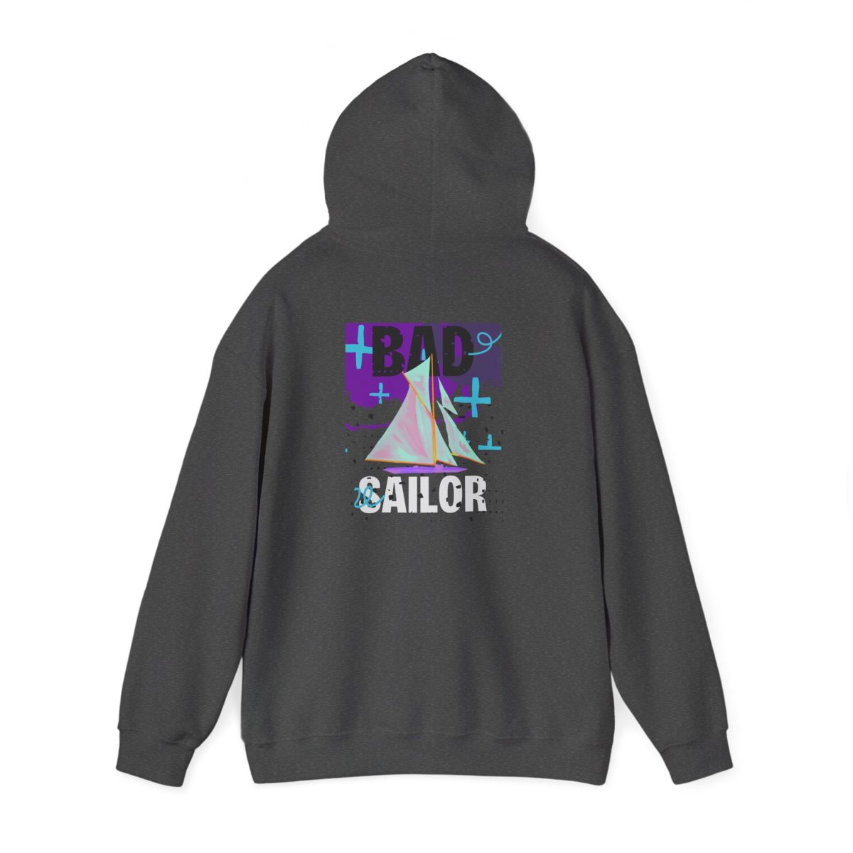 Bad Sailor Graphite Heather nautical design hoodie for urban sea lovers
