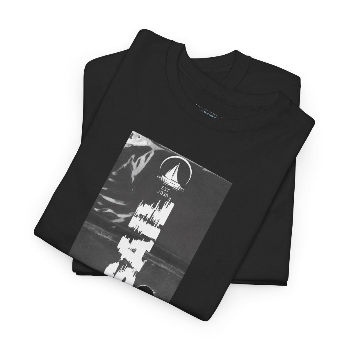 black minimalist sailing t-shirt vintage SAIL