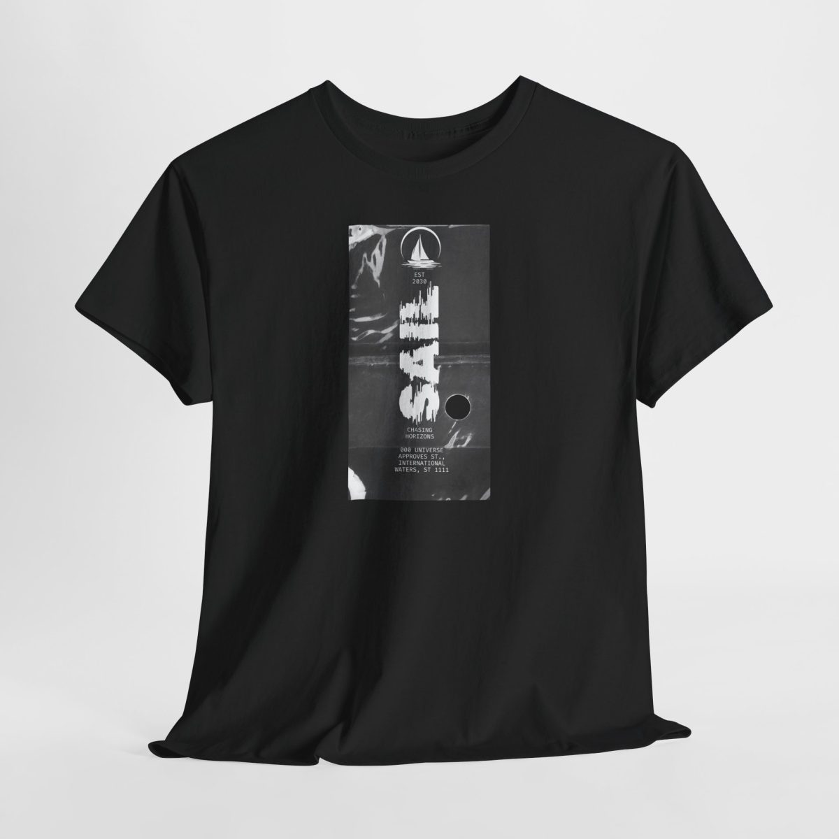 black minimalist sailing t-shirt vintage SAIL