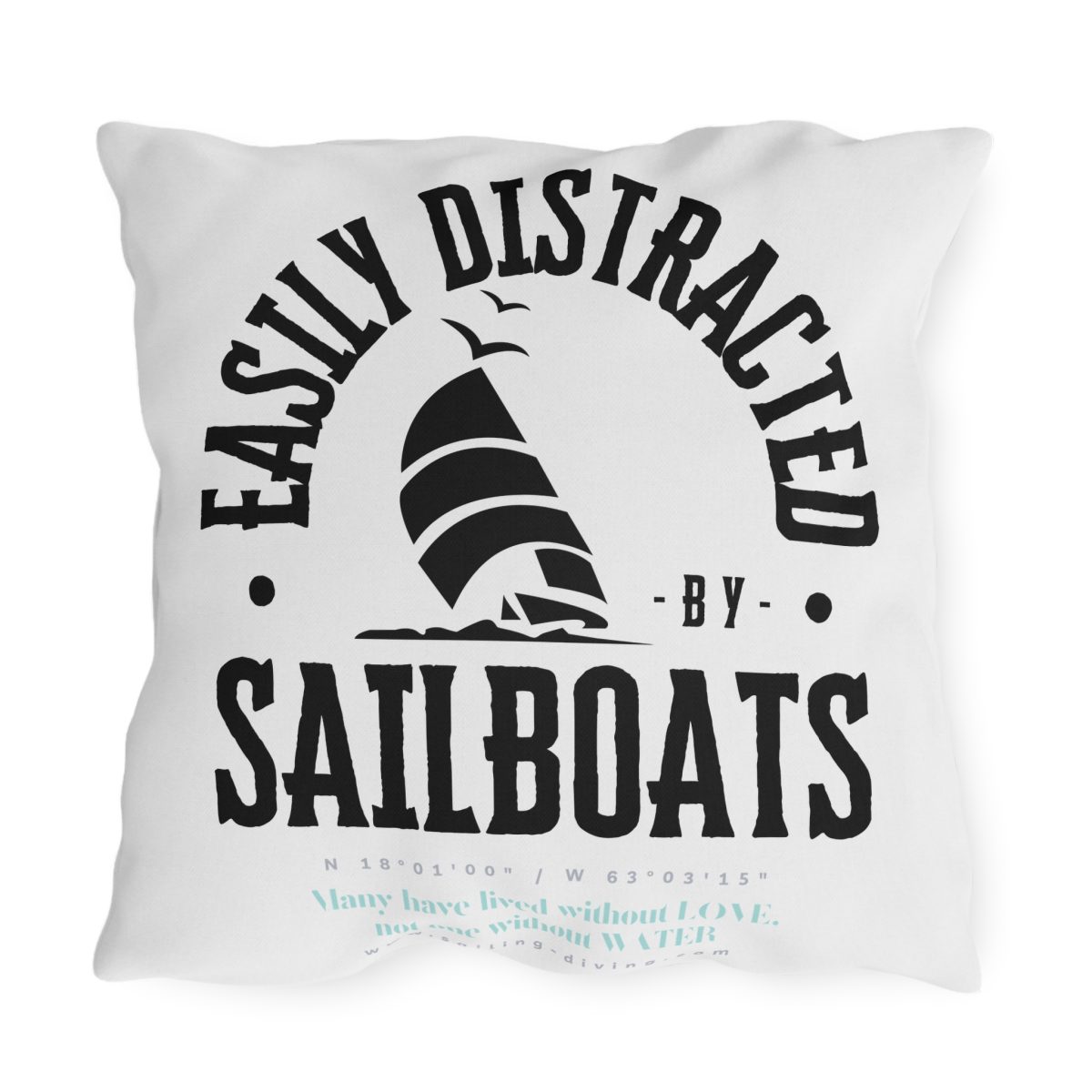 Sailing Waterproof Pillow – Easily Distracted by Sailboats - Image 4