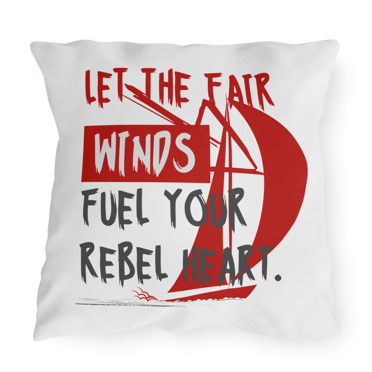 Sailing Outdoor Pillow – Rebel Heart - Image 4