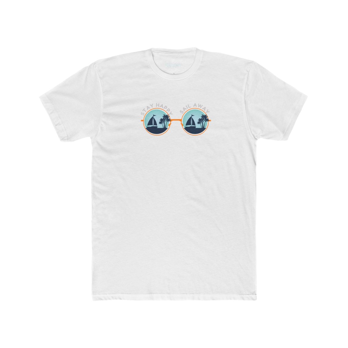 White sailors t-shirt with coastal sunglasses graphic and nautical lifestyle design