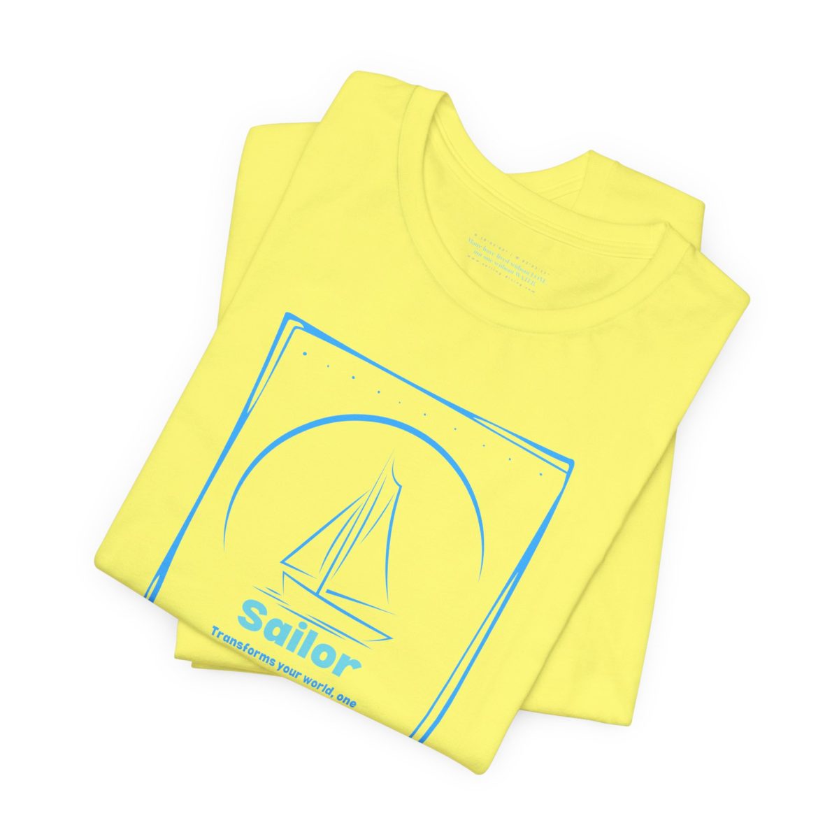 Sailing Tshirt – Minimal Blue Sailboat - Image 11