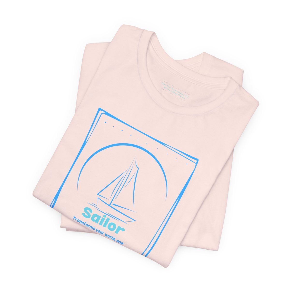 Sailing Tshirt – Minimal Blue Sailboat - Image 3
