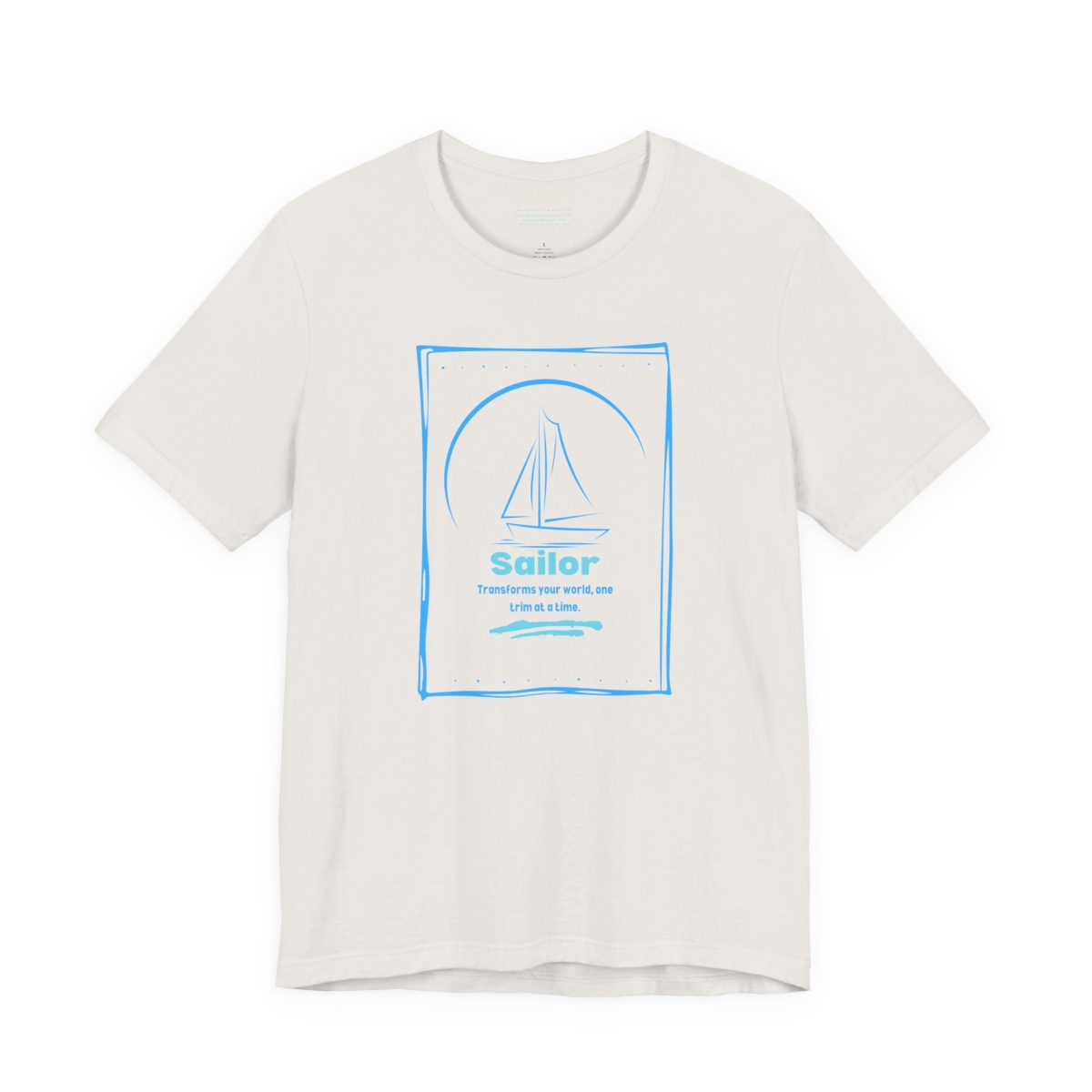 Sailing Tshirt – Minimal Blue Sailboat - Image 5