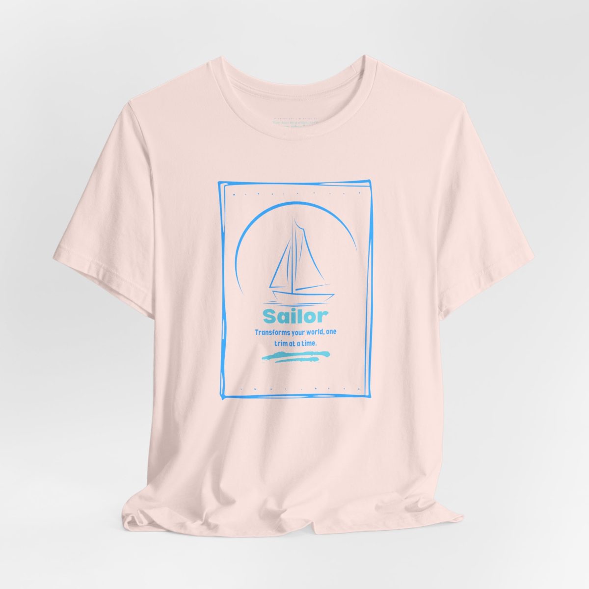 Sailing Tshirt – Minimal Blue Sailboat - Image 4