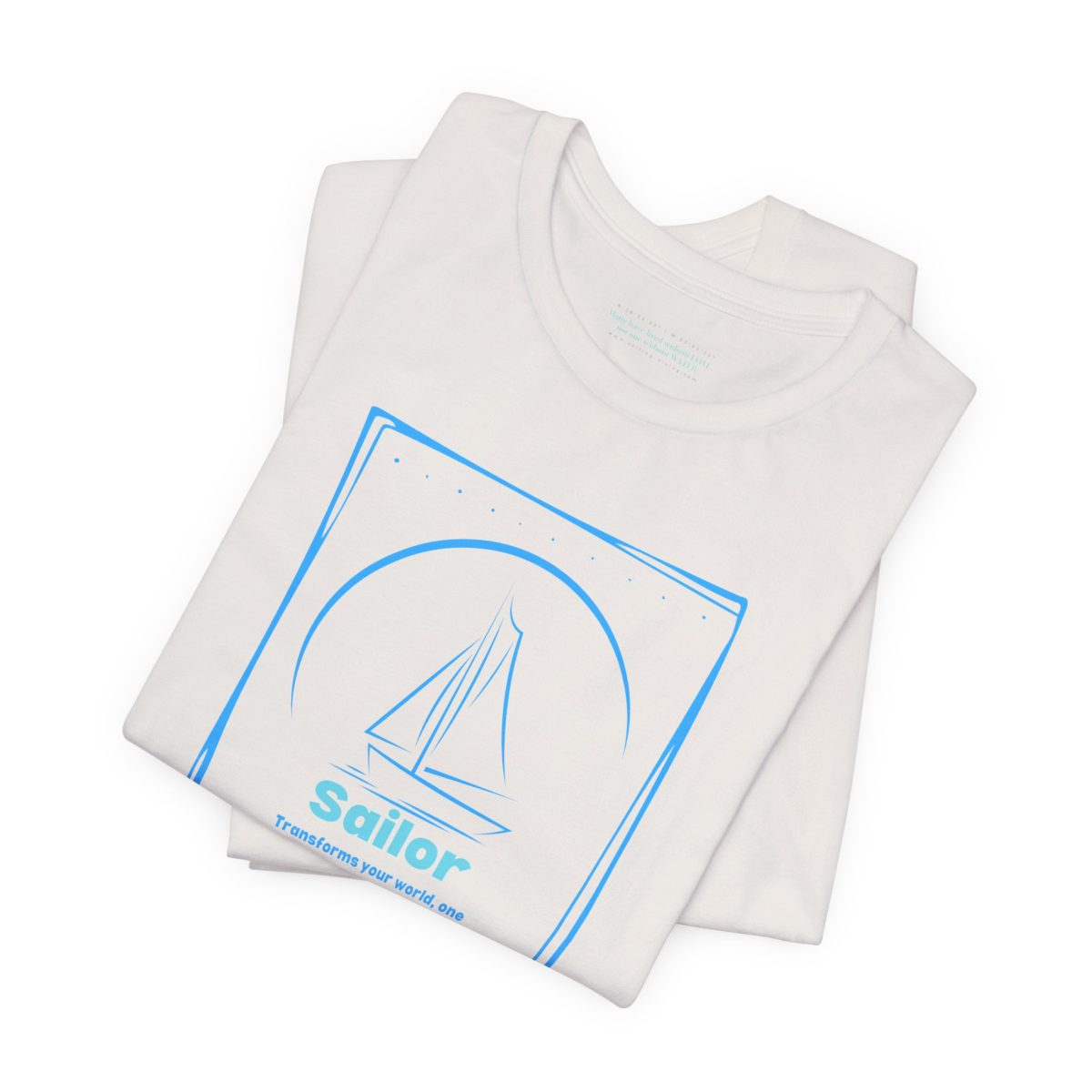 Sailing Tshirt – Minimal Blue Sailboat - Image 7