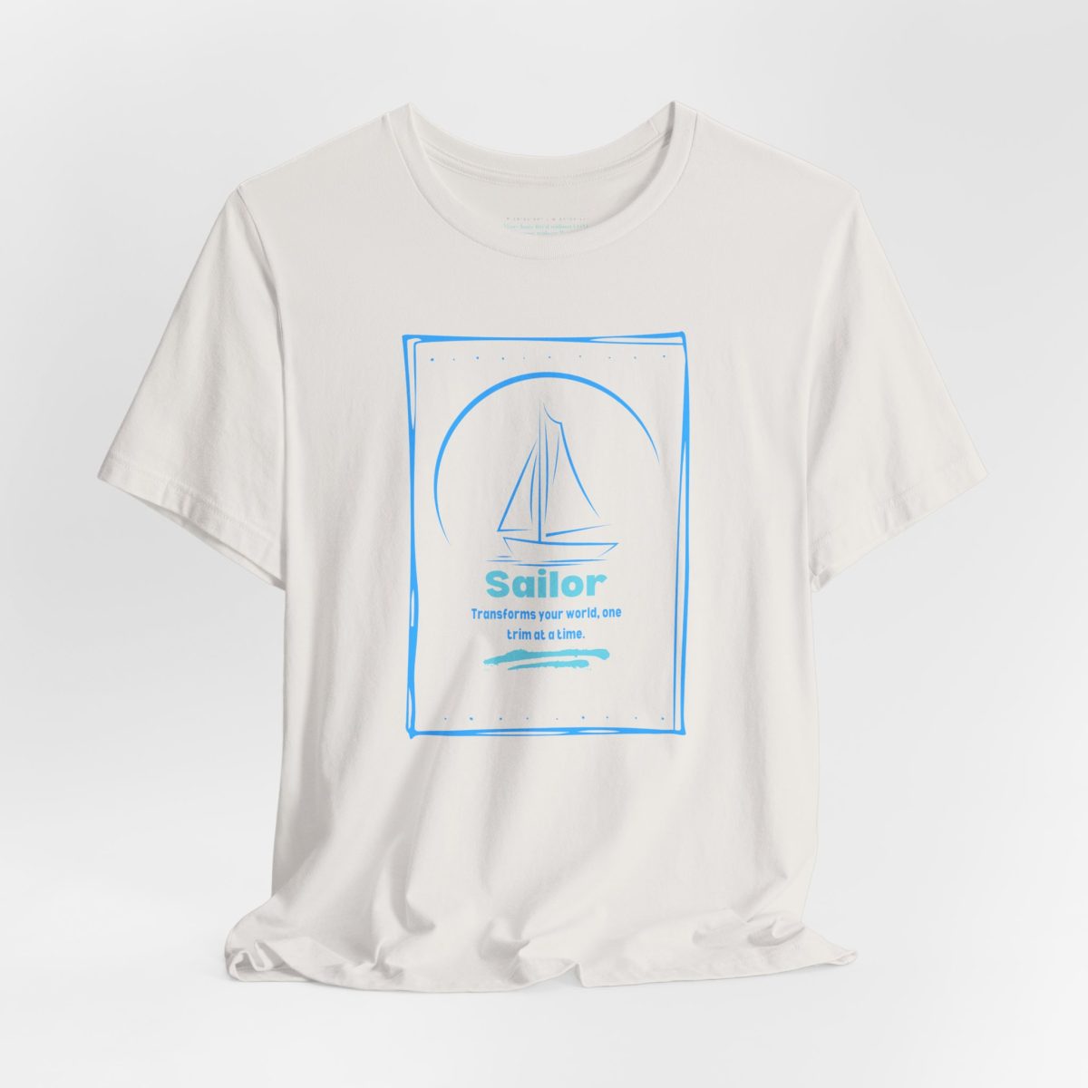 Sailing Tshirt – Minimal Blue Sailboat - Image 8
