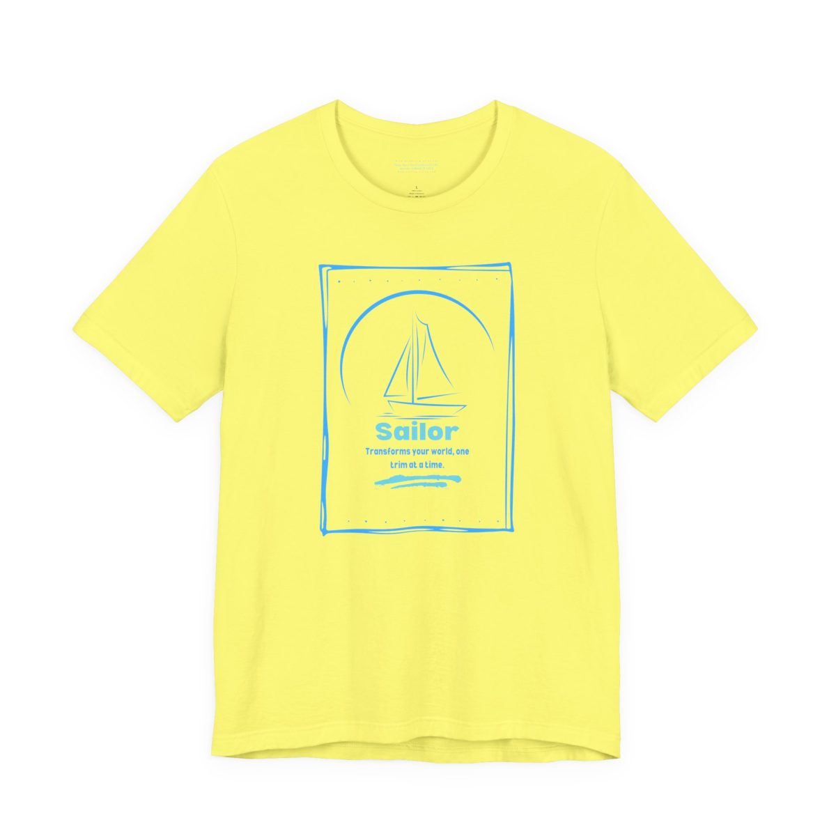Sailing Tshirt – Minimal Blue Sailboat - Image 9