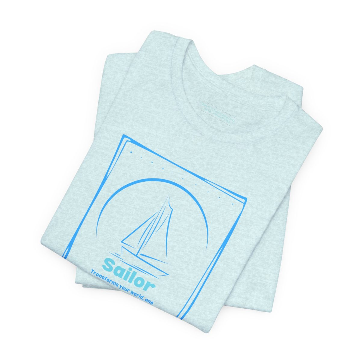 Sailing Tshirt – Minimal Blue Sailboat - Image 15