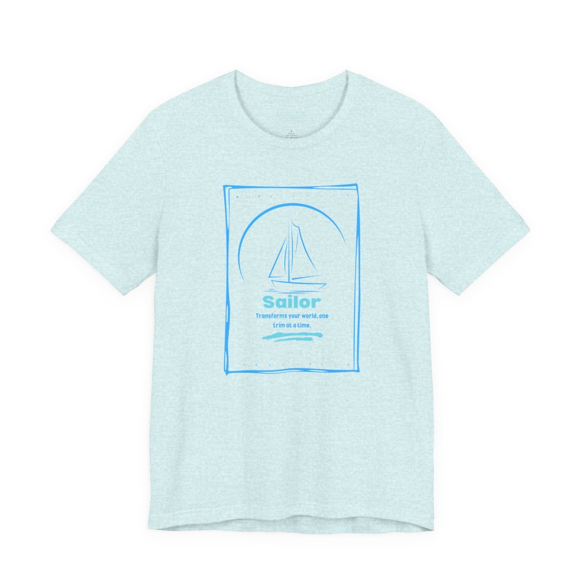 Sailing Tshirt – Minimal Blue Sailboat - Image 13
